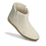 Glerups Glerups Hoge Wollen Sloffen Leren Zool Wit