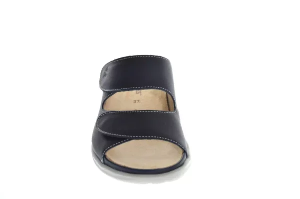 Hartjes Hartjes Dames Slippers Slides Leer Klittenbandsluiting Blauw