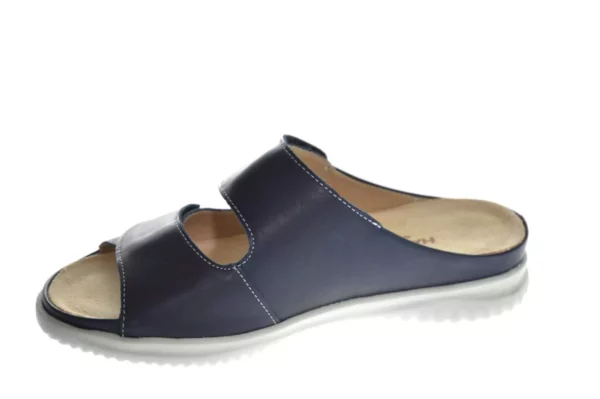Hartjes Hartjes Dames Slippers Slides Leer Klittenbandsluiting Blauw