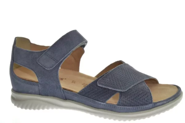 Hartjes Hartjes 132.1101/34 23.23 G Dames Sandalen Klittenbandsluiting Leer Gevoerd Blauw