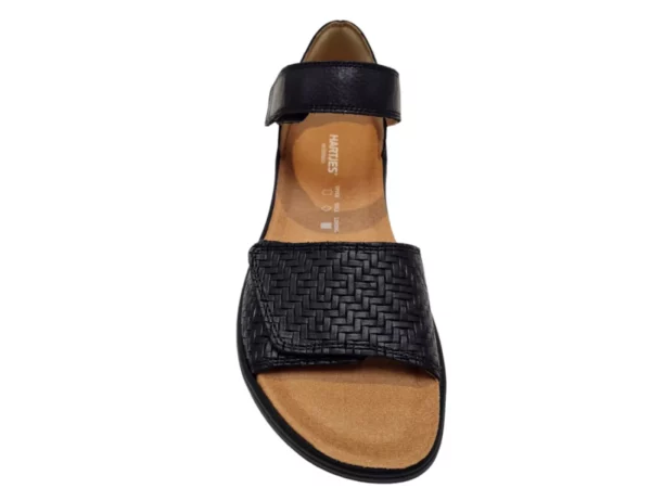 Hartjes Hartjes 132.2102/41 01.01 G Leren Dames Sandalen Met Klittenbandsluiting Zwart