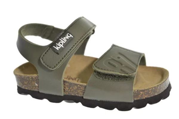 Kipling Kipling Guy Khaki 0420 Jongens Sandalen met Voorgevormd Voetbed Klittenbandsluiting Khaki Groen