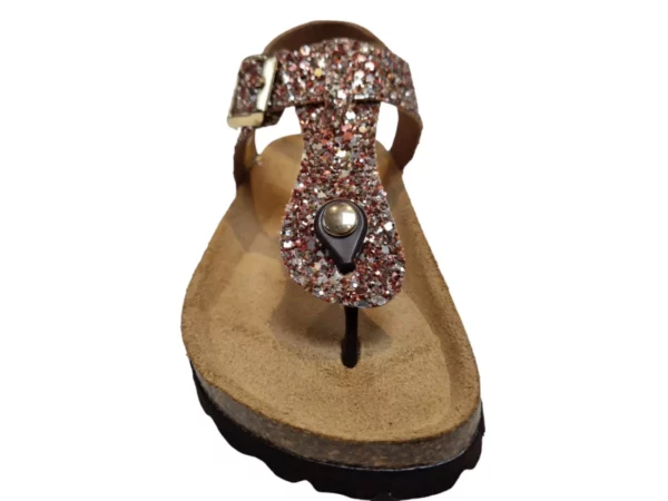 Kipling Kipling Madonna 1 champagne 0755 Meisjes Sandalen Teensandalen Voorgevormd Voetbed Gespsluiting Champagne Glitters