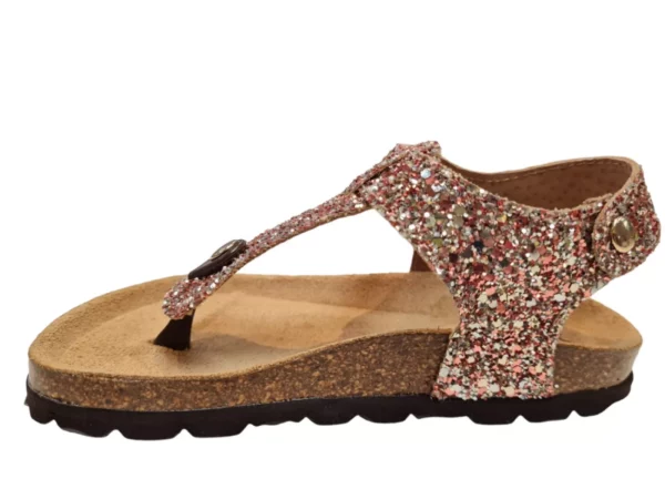 Kipling Kipling Madonna 1 champagne 0755 Meisjes Sandalen Teensandalen Voorgevormd Voetbed Gespsluiting Champagne Glitters