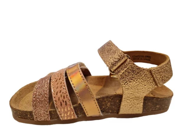 Kipling Kipling Nadia champagne 0755 Meisjes Sandalen Voorgevormd Voetbed Klittenbandsluiting Champagne Glitter Metallic