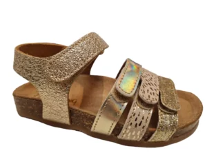 Kipling Kipling Nadia gold 0399 Meisjes Sandalen Voorgevormd Voetbed Klittenbandsluiting Goud Glitter Metallic