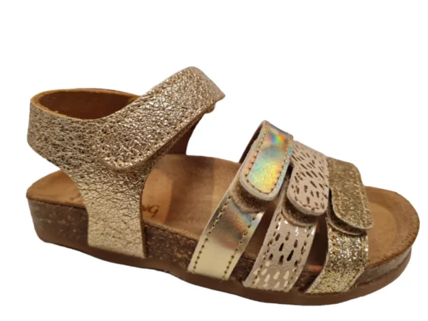 Kipling Kipling Nadia gold 0399 Meisjes Sandalen Voorgevormd Voetbed Klittenbandsluiting Goud Glitter Metallic