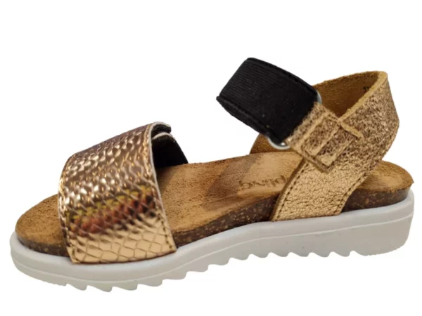Kipling Kipling Nathalie A champagne 0755 Meisjes Sandalen Voorgevormd Voetbed Klittenbandsluiting Goud Metallic