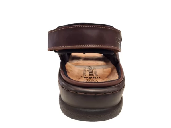 Mephisto Mephisto Valden Dark Brown Leren Heren Sandalen Uitneembaar Voetbed Bruin