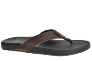 Reef Reef - Cushion Bounch Phantom BLACK Heren Slippers Teenslippers Leren Band Bruin Met Zwart