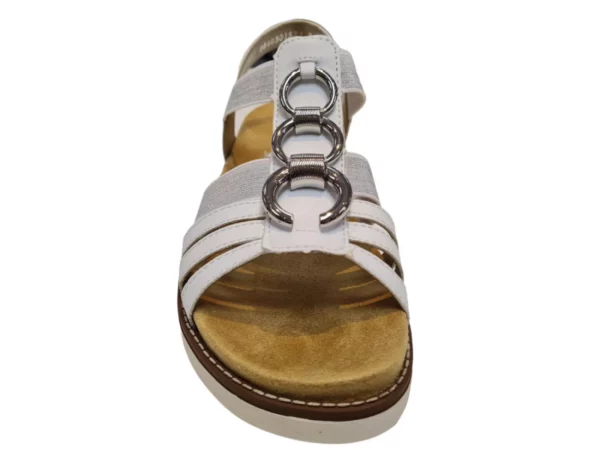 Remonte Remonte D2073-80 Dames Sandalen Uitneembaar Voetbed Zilveren Ringen Wit