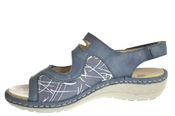 Remonte Remonte D7647-16 Dames Sandalen Uitneembaar Voetbed Klittenbandsluitingen Blauw