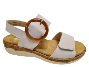 Remonte Remonte R6853-80 Dames Sandalen Uitneembaar Voetbed Klittenbandsluitingen Wit