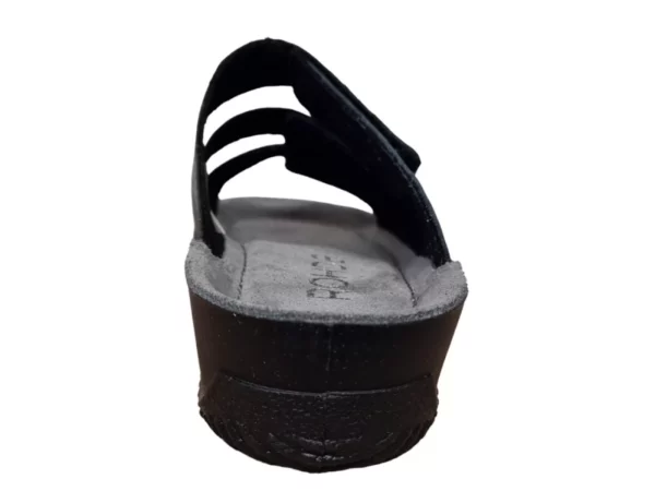 Rohde Rohde 1930 82 Leren Dames Slippers Teenslippers Voorgevormd Voetbed klittenbandsluiting Grijs