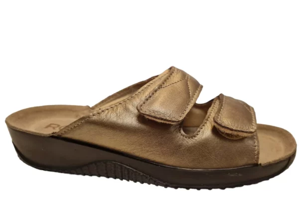 Rohde Rohde Gouden Dames Slippers Klittenband