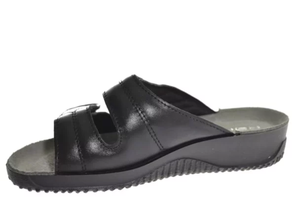 Rohde Rohde - 1940 90 Leren Dames Slippers Slides Voorgevormd Voetbed Zwart