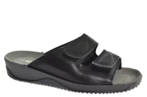 Rohde Rohde - 1940 90 Leren Dames Slippers Slides Voorgevormd Voetbed Zwart