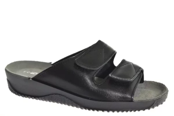 Rohde Rohde - 1940 90 Leren Dames Slippers Slides Voorgevormd Voetbed Zwart