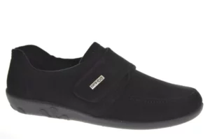 Rohde Rohde Zwarte Dames Pantoffels Gesloten Klittenbandsluiting