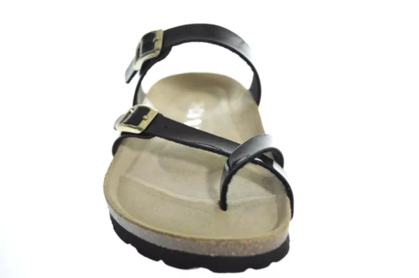 Rohde Rohde - 5575 91 Leren Dames Slippers Teenslippers Voorgevormd Voetbed Zwart