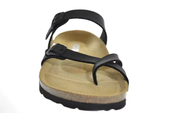 Rohde Rohde - 5594 90 Leren Dames Slippers Teenslippers Voorgevormd Voetbed Zwart