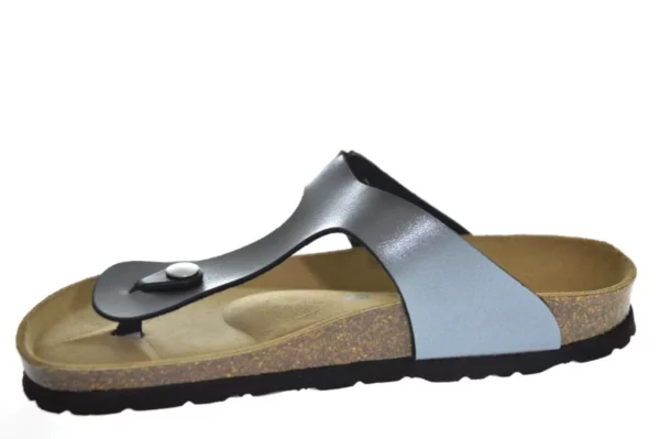 Rohde Rohde - 5600 83 Leren Dames Slippers Teenslippers Voorgevormd Voetbed Grijs