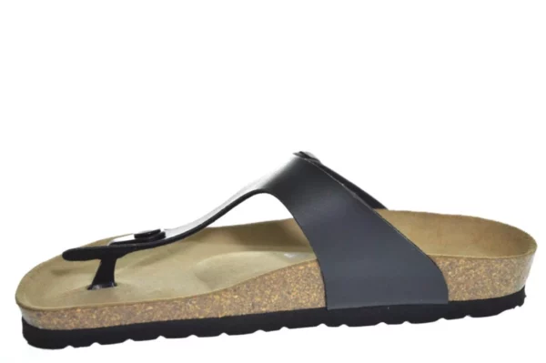 Rohde Rohde Leren Dames Slippers Teenslippers Voorgevormd Voetbed Zwart
