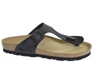 Rohde Rohde Leren Dames Slippers Teenslippers Voorgevormd Voetbed Zwart