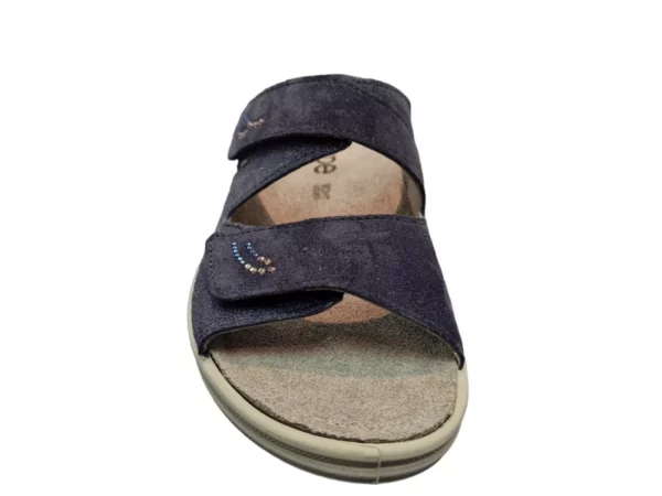 Rohde Rohde 5729 56 Blauwe Dames Slippers Met Klittenbandsluiting
