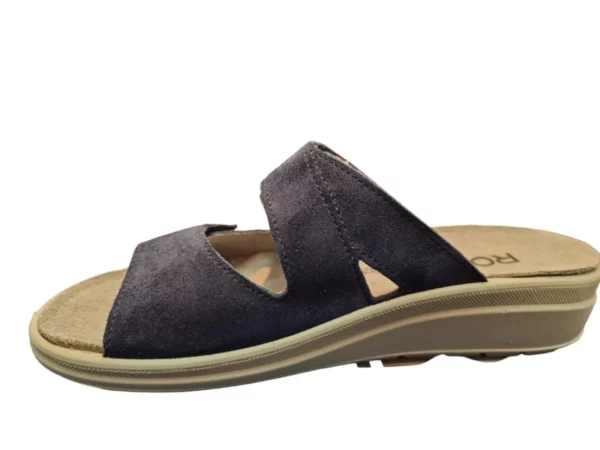 Rohde Rohde 5729 56 Blauwe Dames Slippers Met Klittenbandsluiting