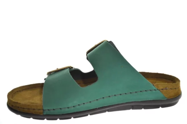 Rohde Rohde - 5879 60 Groene Dames Slippers Slides Voorgevormd voetbed