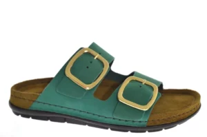 Rohde Rohde - 5879 60 Groene Dames Slippers Slides Voorgevormd voetbed