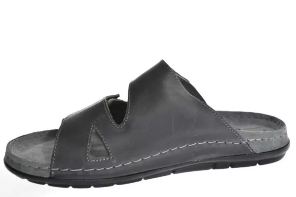 Rohde Rohde - 5914 82 Leren Heren Slippers Slides Voorgevormd Voetbed Grijs