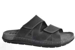 Rohde Rohde - 5914 82 Leren Heren Slippers Slides Voorgevormd Voetbed Grijs