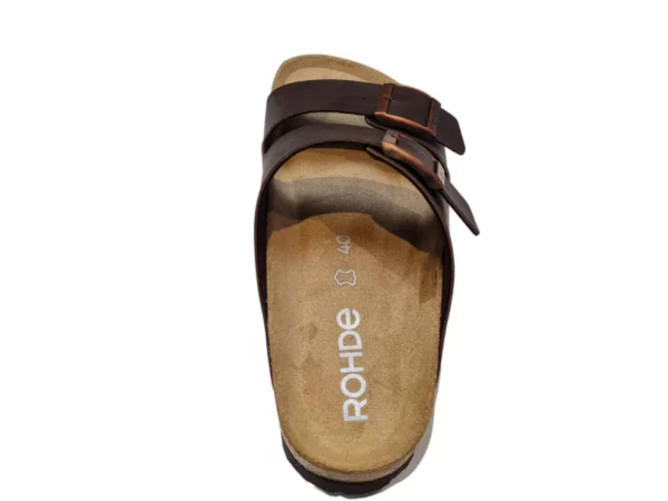 Rohde Rohde - 5920 72 Leren Heren Slippers Slides Voorgevormd Voetbed Bruin