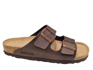 Rohde Rohde - 5920 72 Leren Heren Slippers Slides Voorgevormd Voetbed Bruin