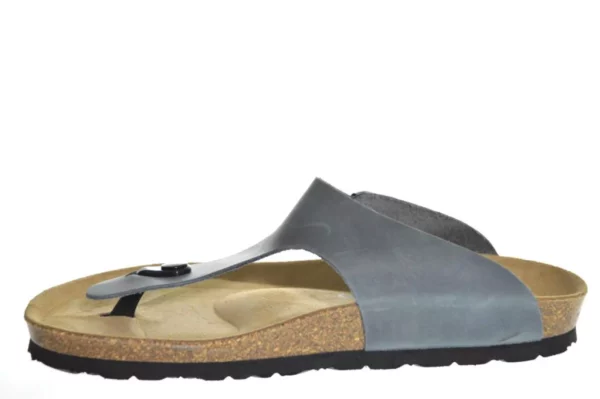 Rohde Rohde - 5928 56 Leren Heren Slippers Teenslippers Voorgevormd Voetbed Blauw