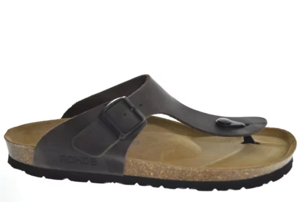 Rohde Rohde - 5928 72 Leren Heren Slippers Teenslippers Voorgevormd Voetbed Bruin