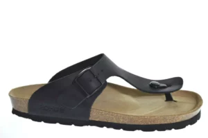 Rohde Rohde - 5928 90 Leren Heren Slippers Teenslippers Voorgevormd Voetbed Zwart