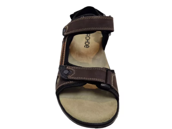 Rohde Rohde 5955 71 Bruine Heren Sandalen Met Klittenbandsluiting