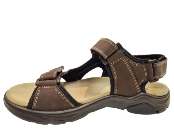 Rohde Rohde 5955 71 Bruine Heren Sandalen Met Klittenbandsluiting