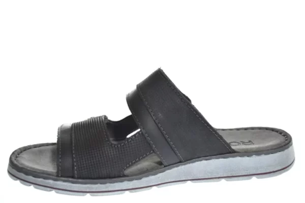 Rohde Rohde - 5984 82 Leren Heren Slippers Slides Voorgevormd Voetbed Grijs