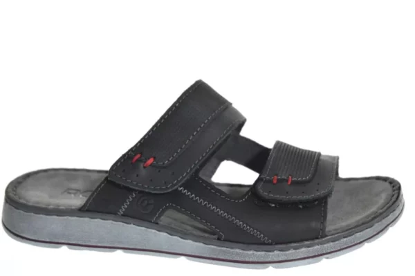 Rohde Rohde - 5984 82 Leren Heren Slippers Slides Voorgevormd Voetbed Grijs