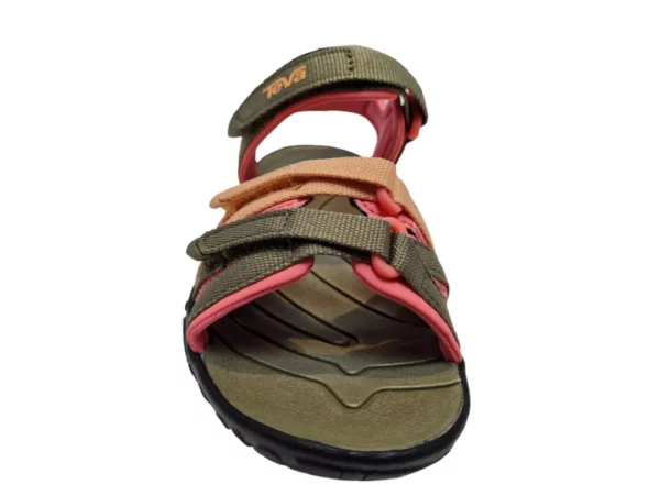 Teva Teva Tirra K burnt olive Meisjes Sandalen Met Klittenbandsluiting Waterbestendig Groen Met Zalmroze