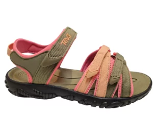Teva Teva Tirra K burnt olive Meisjes Sandalen Met Klittenbandsluiting Waterbestendig Groen Met Zalmroze