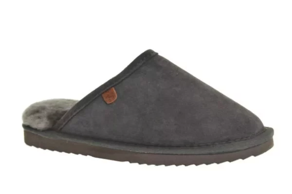 Warmbat Warmbat - Classic Grijze Open Heren Pantoffels