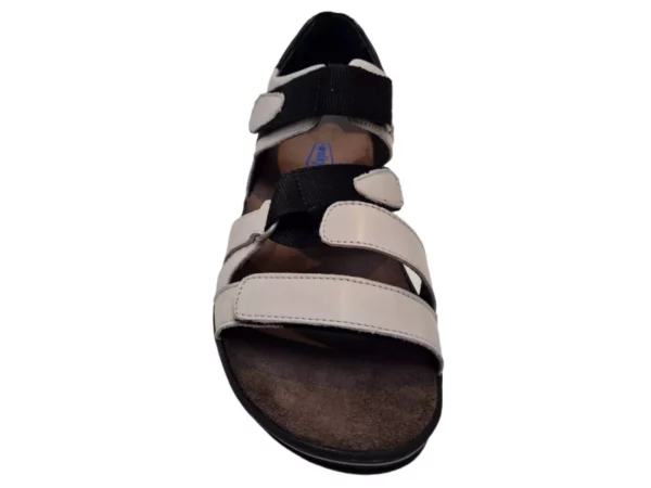 Wolky Wolky 0105530 121 Leren Dames Sandalen Met Dichte Hiel en Klittenbandsluiting Wit