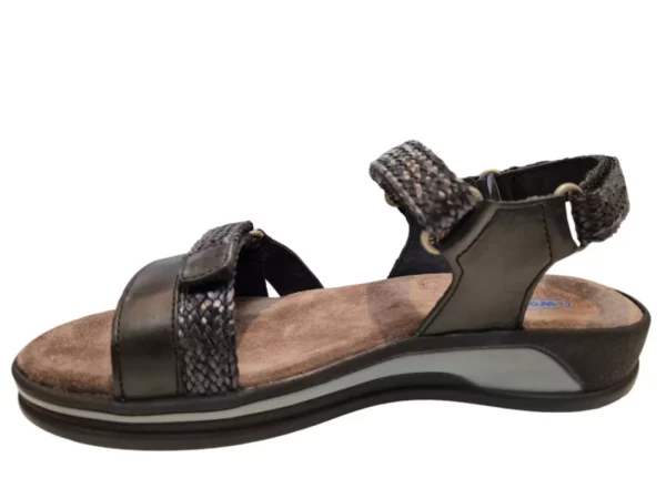 Wolky Wolky 0105631 000 Dames Sandalen Leer Klittenbandsluiting Zwart