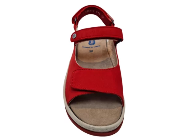 Wolky Wolky 0335010 570 Dames Sandalen Uitneembaar Voetbed Leer Klittenbandsluiting Rood