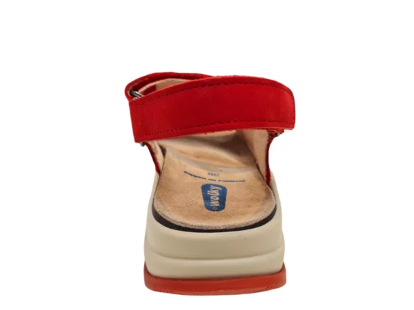Wolky Wolky 0335010 570 Dames Sandalen Uitneembaar Voetbed Leer Klittenbandsluiting Rood